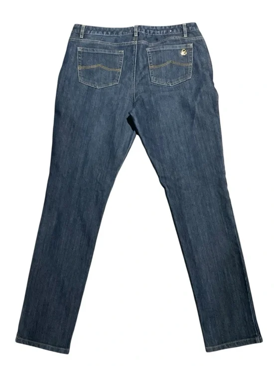 Michael Kors Women's Dark Blue Straight-Leg Jeans - Picture 3 of 6